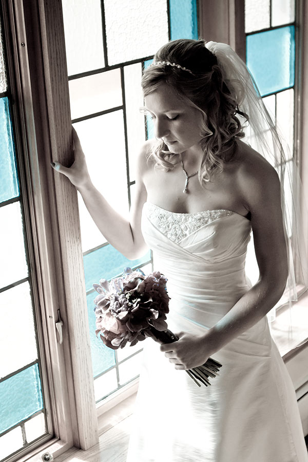 Bridal Portrait with Stained Glass Megan Troyer Alt