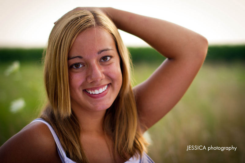 Senior Portrait Rachel Lawrence in a Grassy Field