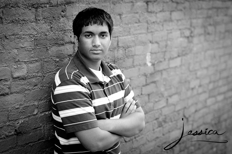 Senior Portrait of James Musunuri Urban Pose in Plain City Ohio