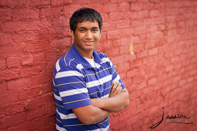 Senior Portrait of James Musunuri Urban Pose in Plain City Ohio