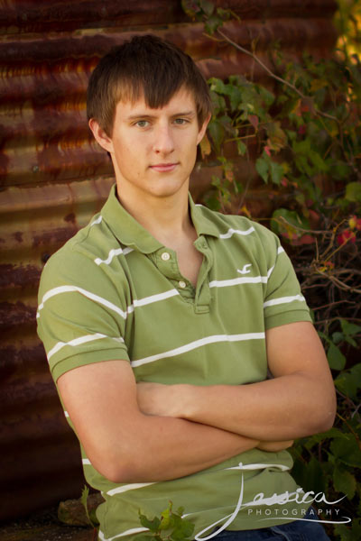 Senior Portrait of Luke Shetler--Old Silo in the Country