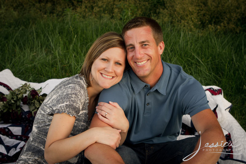 Engagement Pic Jeremy Miller & Jennifer Watson on a quilt