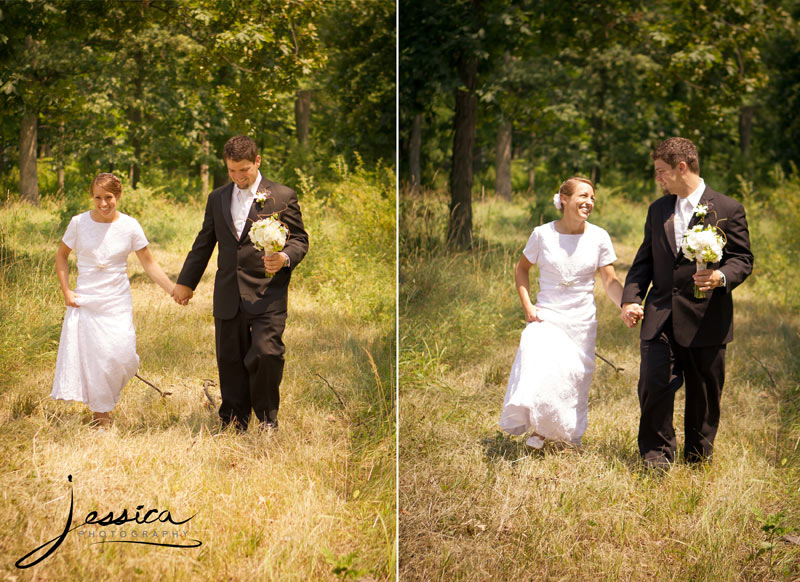 Wedding Pic of Allison & Zachary Gingerich in the country