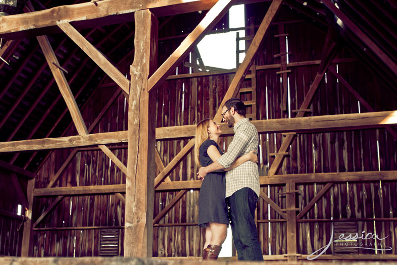 Engagement Portrait of Mark Donnelly & Stacey Forman in hay loft