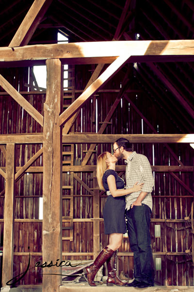 Engagement Portrait of Mark Donnelly & Stacey Forman in hay loft