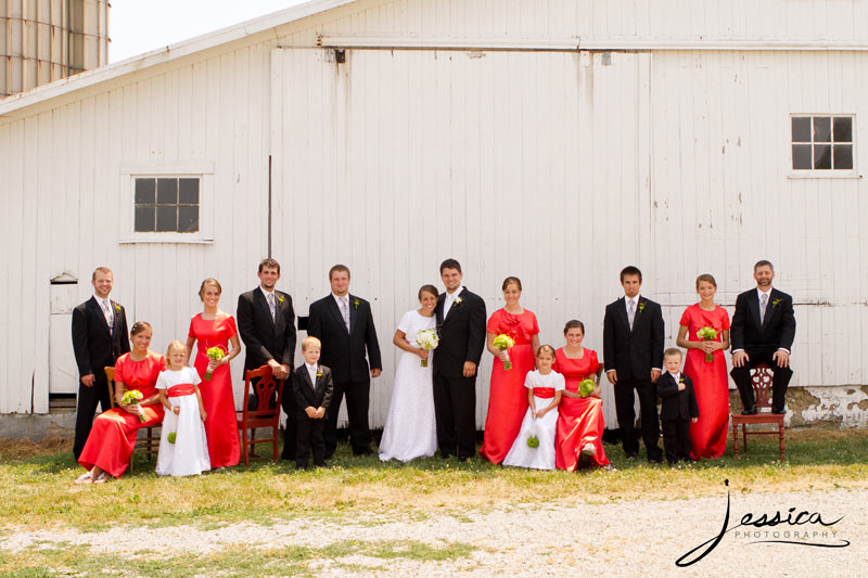 Wedding Pic of Allison & Zachary Gingerich with bridal party