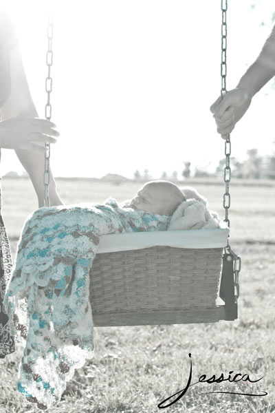 Baby Boy Portrait in a swing