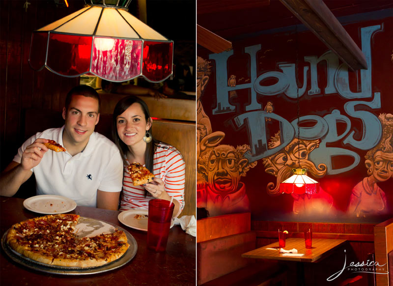 Engaged Pic of Stephen Spires & Amber Miller at Hound Dogs in Columbus, Ohio