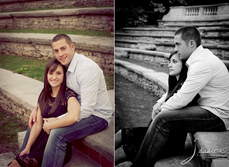 Engaged Pic of Stephen Spires & Amber Miller, Browning Amphitheater Ohio State University