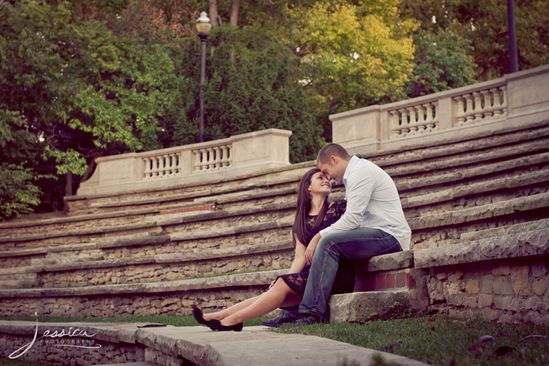 Engaged Pic of Stephen Spires & Amber Miller, Browning Amphitheater Ohio State University