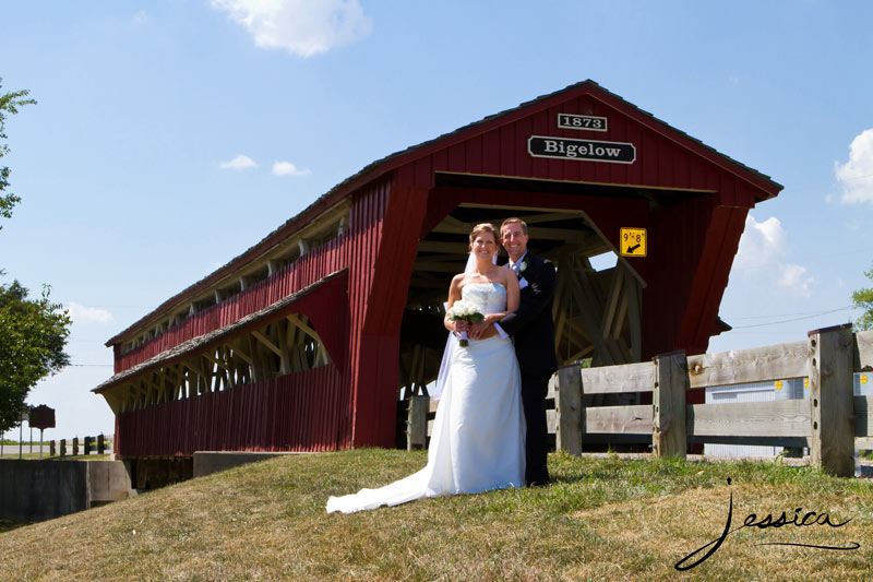 Wedding Pic of Jeremy Miller & Jennifer Watson Miller at Covered Bridge 