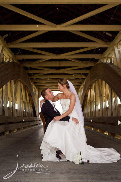 Wedding Pic of Jeremy Miller & Jennifer Watson Miller at Covered Bridge 