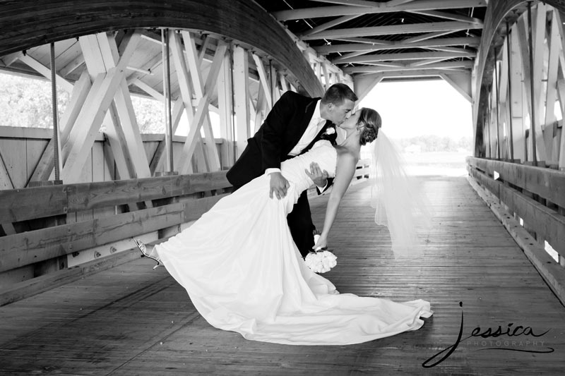 Wedding Pic of Jeremy Miller & Jennifer Watson Miller at Covered Bridge 