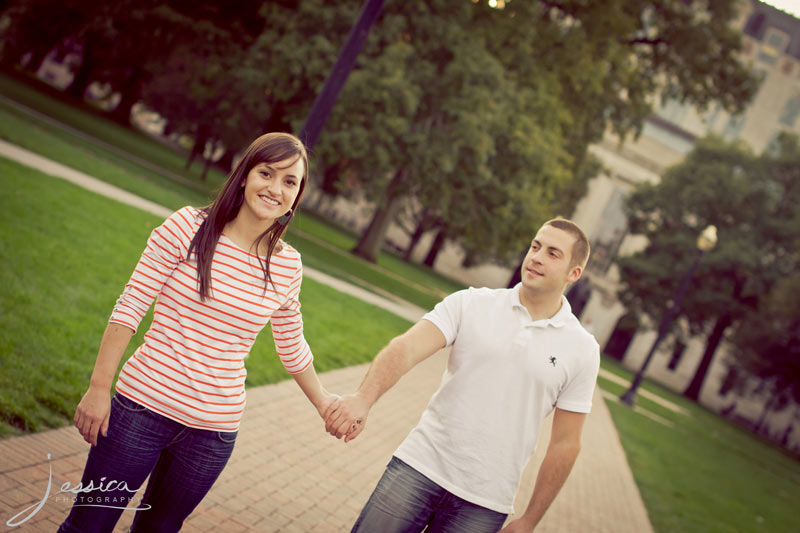 Engaged Pic of Stephen Spires & Amber Miller, The Oval Ohio State University