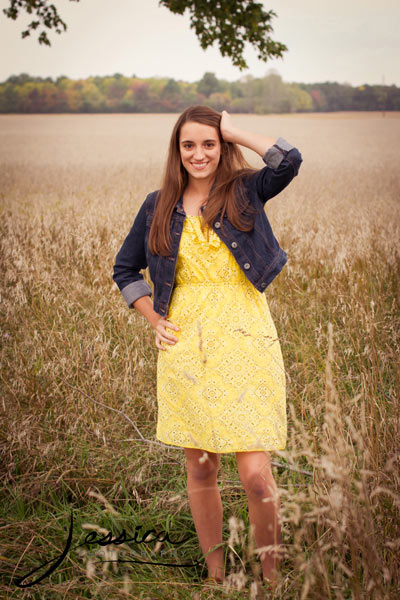 Senior Portrait of Michaela Hershberger in the country