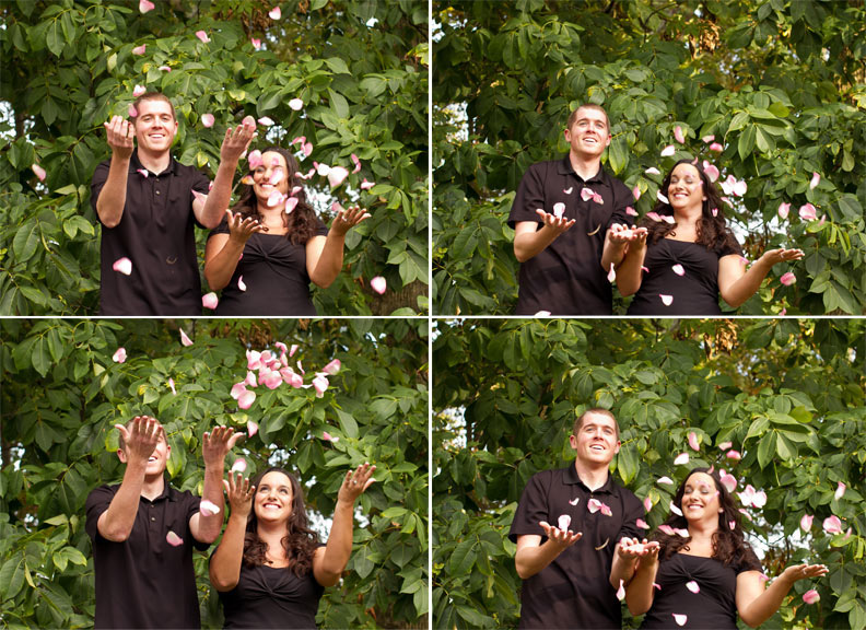 Engagement Portraits of Brooke Beachy & Ory Roberts with Rose Petals