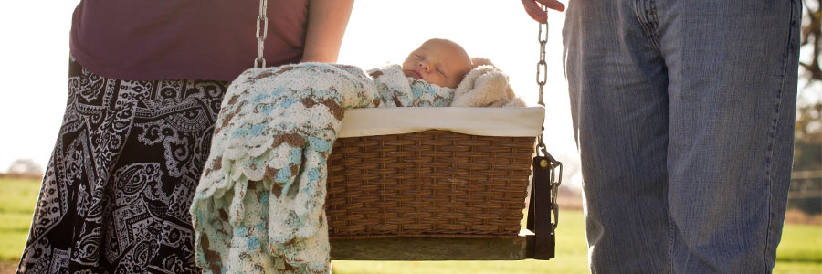 Baby Boy Portrait in a swing