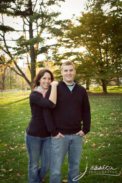 Engagement Portrait of Thomas Hayes and Jacquelene Justus at the Ohio State University 