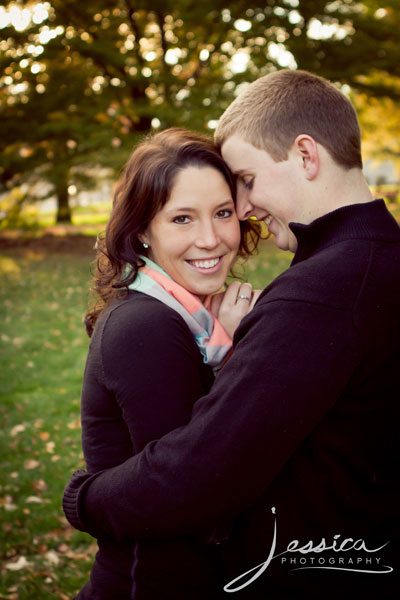 Engagement Portrait of Thomas Hayes and Jacquelene Justus at the Ohio State University 