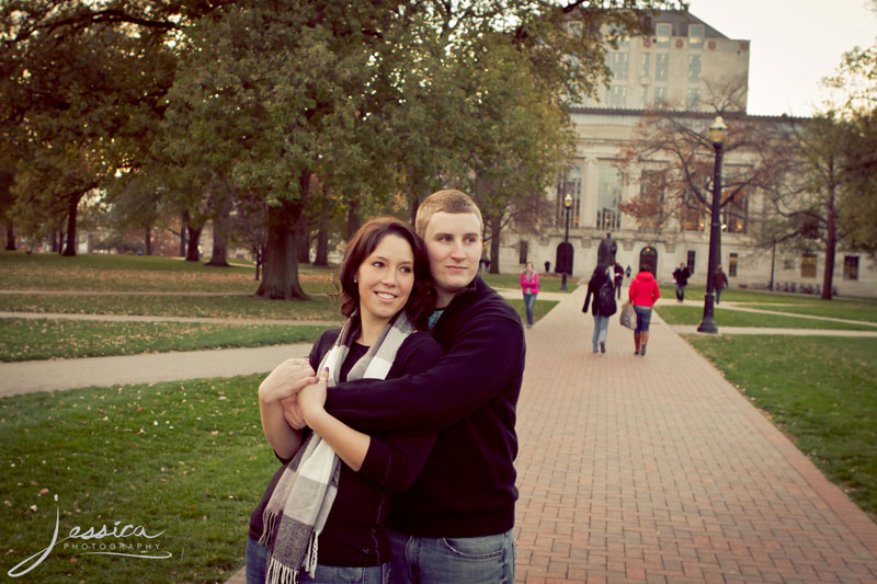 Engagement Portrait of Thomas Hayes and Jacquelene Justus at the Ohio State University 