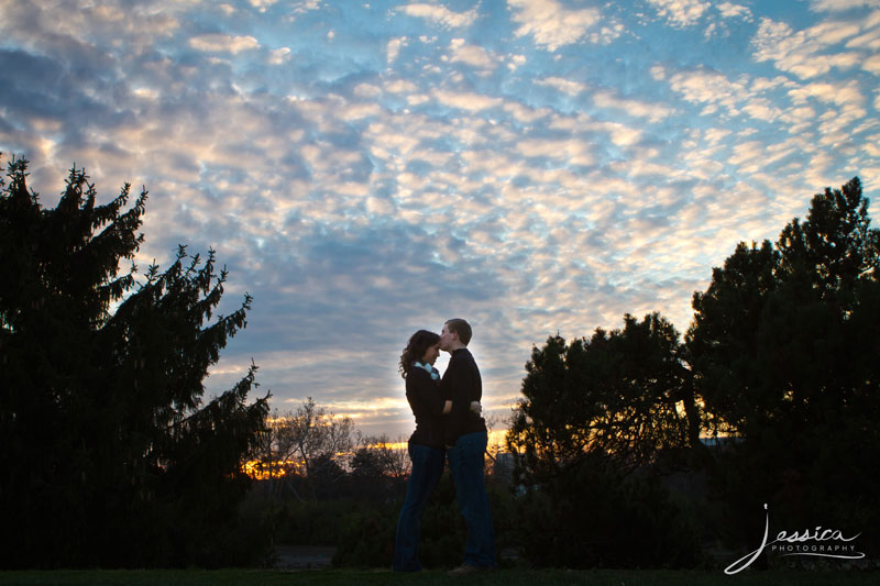 Engagement Portrait of Thomas Hayes and Jacquelene Justus at the Ohio State University 