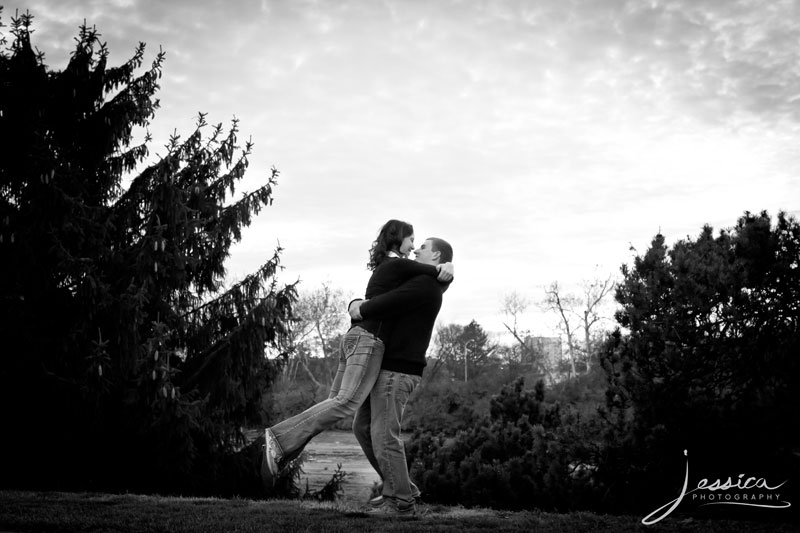 Engagement Portrait of Thomas Hayes and Jacquelene Justus at the Ohio State University 