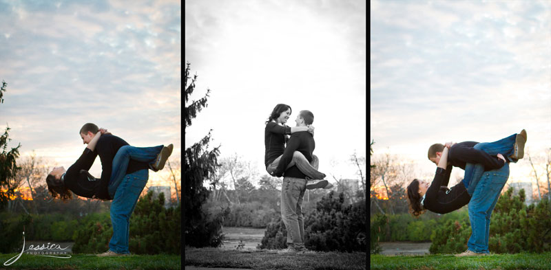 Engagement Portrait of Thomas Hayes and Jacquelene Justus at the Ohio State University 