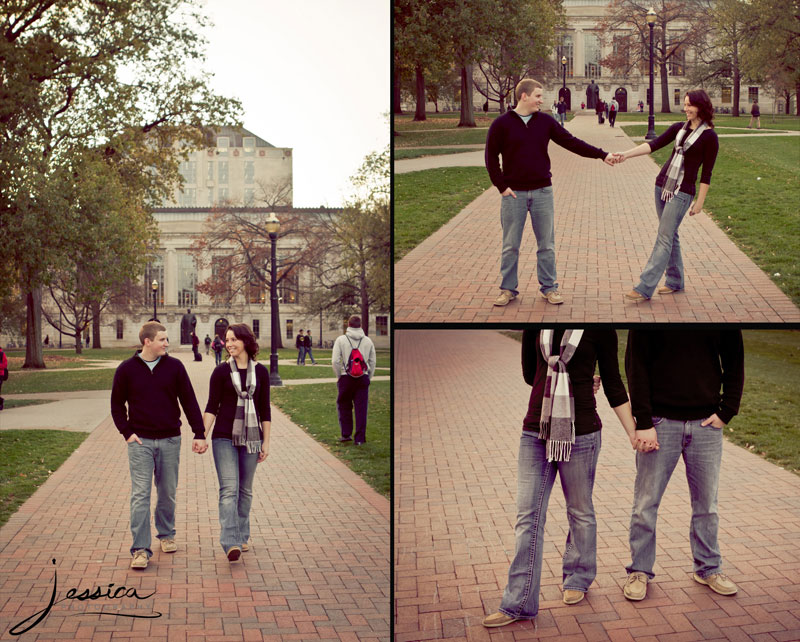 Engagement Portrait of Thomas Hayes and Jacquelene Justus at Ohio State University