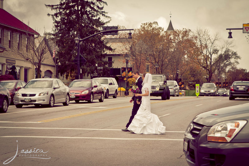 Wedding Portrait of Emily Troyer Beachy and Hans Beachy in Dublin, Ohio