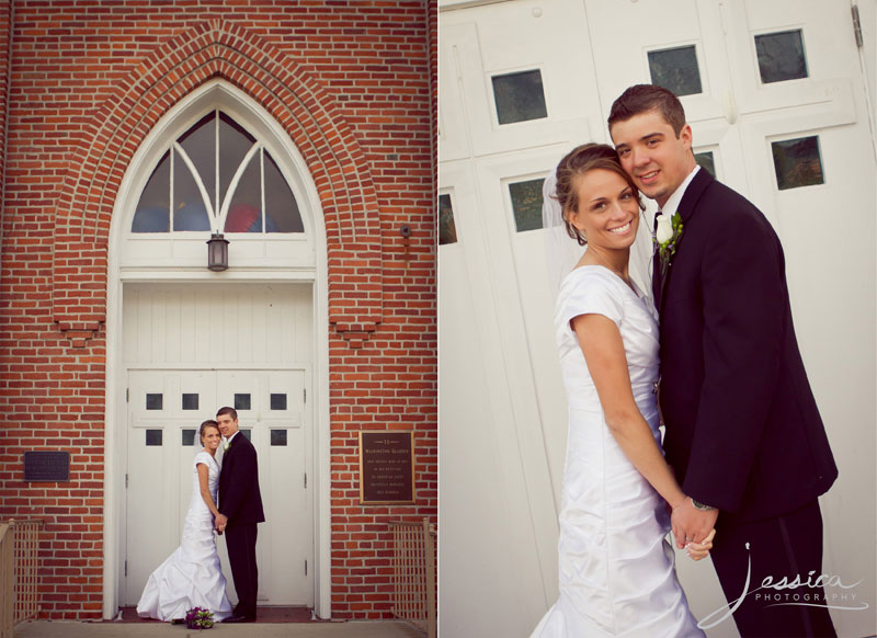 Wedding Portrait of Emily Troyer Beachy and Hans Beachy in Dublin, Ohio