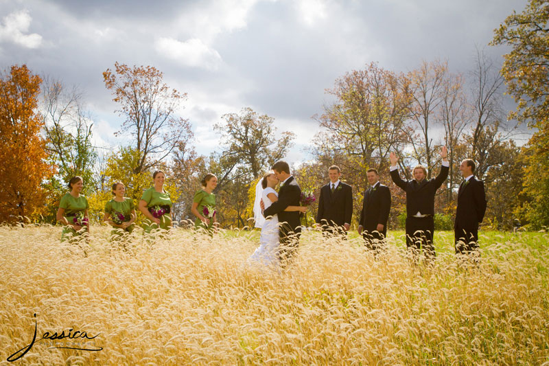 Wedding Portrait of Emily Troyer Beachy and Hans Beachy Bridal Party