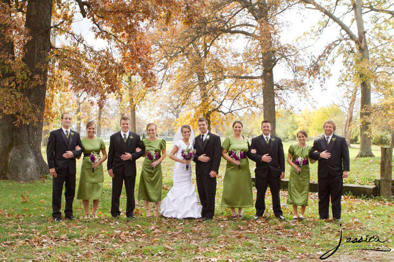 Wedding Portrait of Emily Troyer Beachy and Hans Beachy Bridal Party