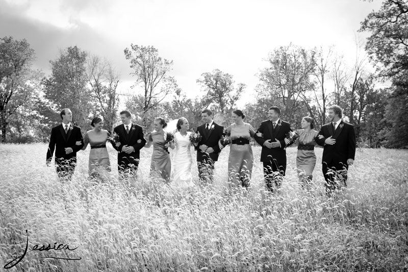 Wedding Portrait of Emily Troyer Beachy and Hans Beachy Bridal Party