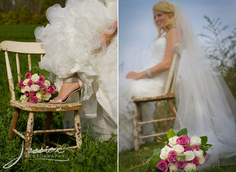 Wedding Portrait of Ashley Walter's Shoes & Bouquet