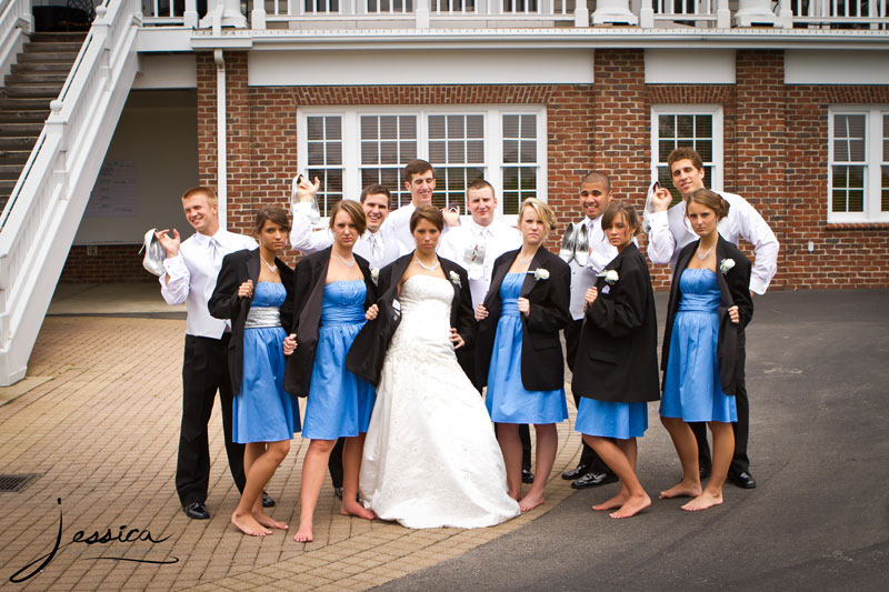 Bridal Party Pic of Thomas & Jacquelene Hayes at Wedgewood Country Club Powell Ohio