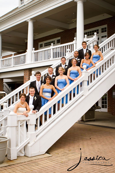 Bridal Party Pic of Thomas & Jacquelene Hayes at Wedgewood Country Club Powell Ohio