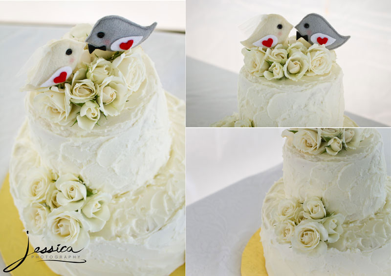 Wedding Cake Pic with Love Birds
