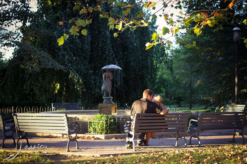 Engagement Picture at Schiller Park in German Village