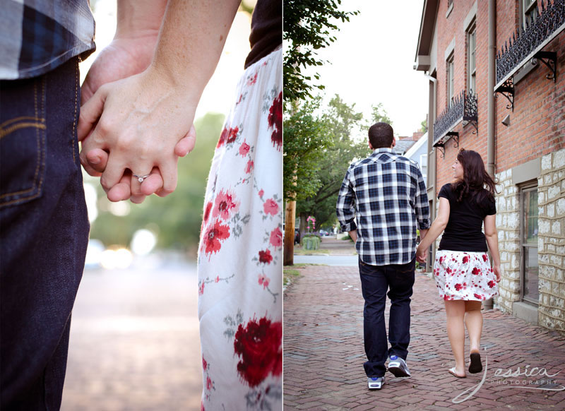 Engagement Pic of Jeff Abbott and Stephanie Roby in German Village Ohio