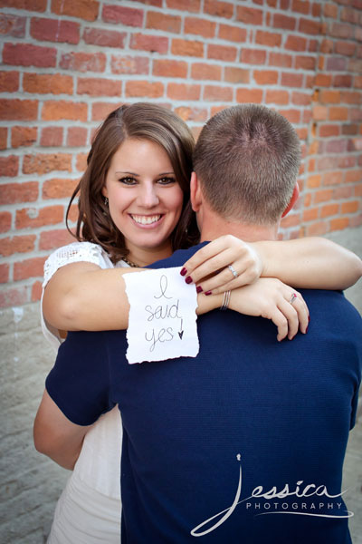Engagement picture "I said yes!"