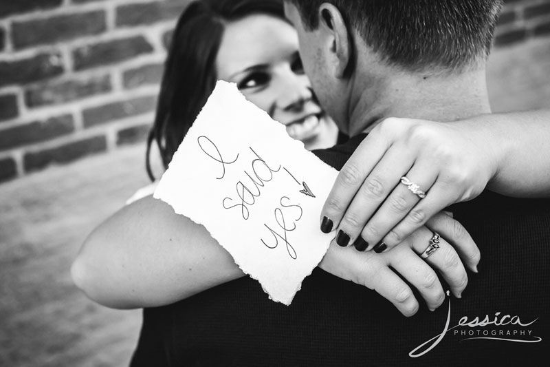 Engagement picture "I said yes!"