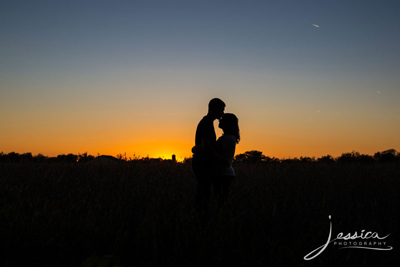 Engagement sunset picture of Mychal Hill and Brooke Hochstetler 