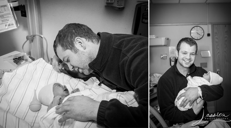 Picture of father and son at hospital