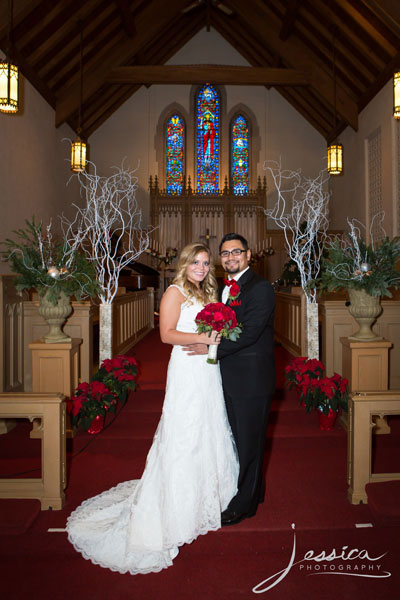 Portrait of Anthony and Ryann Casto in church