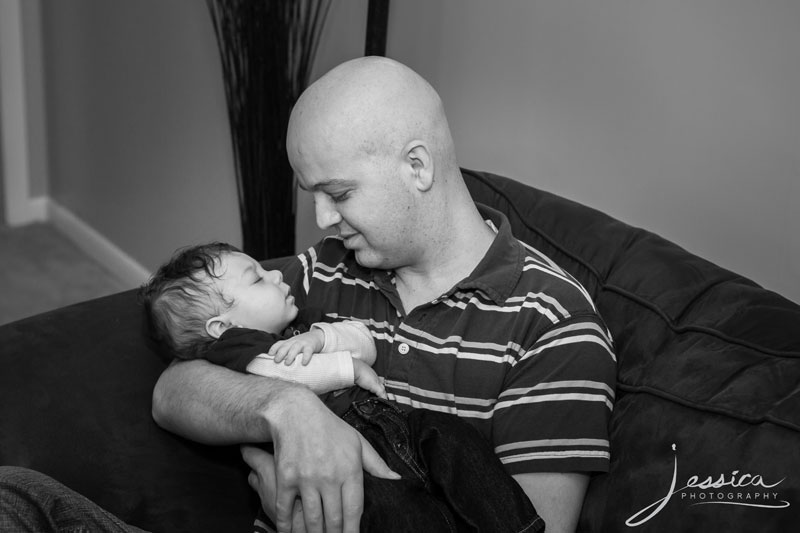 Picture of father holding baby
