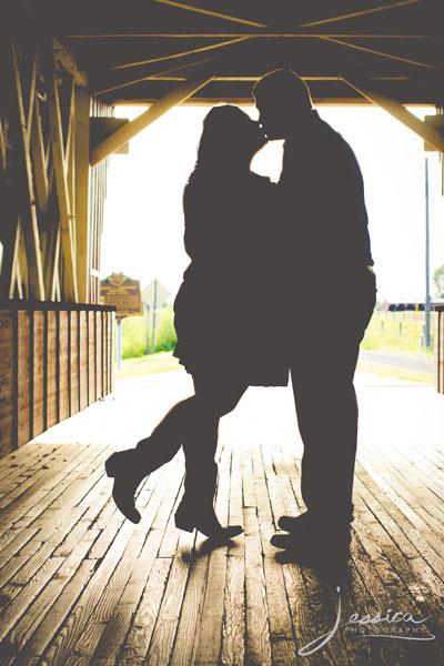 Engagement Portrait at a Covered Bridge