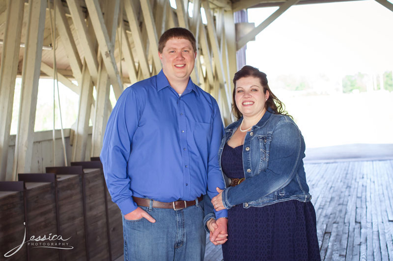 Engagement Portrait  at a covered bridge