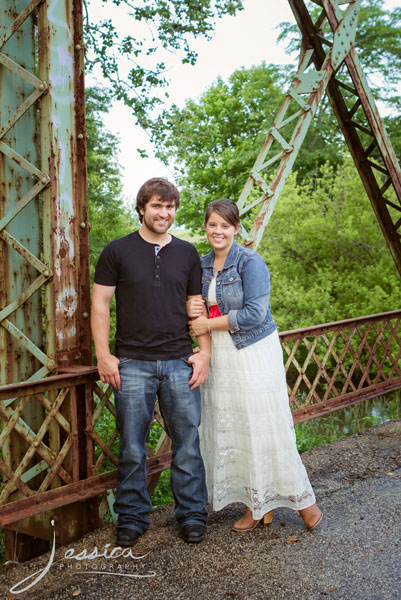 Engagement pic on a bridge