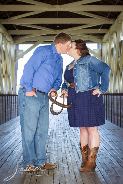 Engagement Portraits at a Covered Bridge