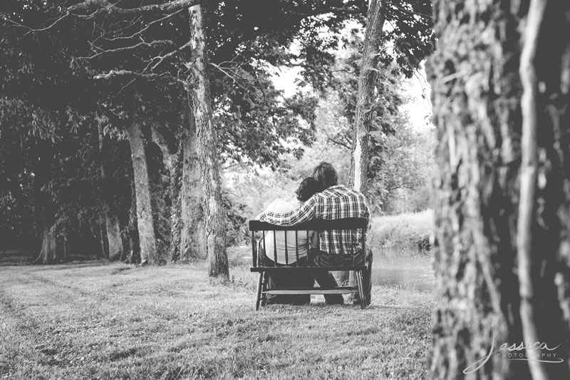 Engagement picture by the Little Darby Creek